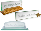 Glass and Crystal Desk Name Plates