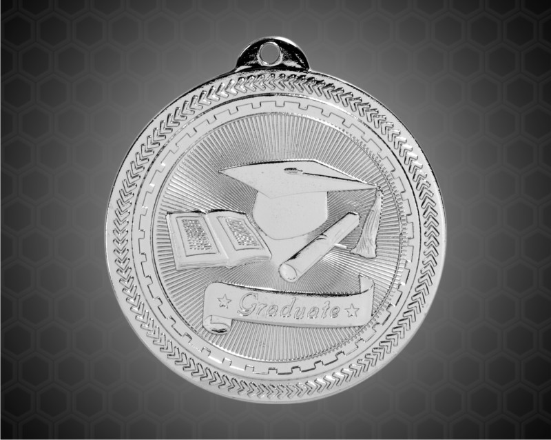 2 inch Silver Graduate Laserable BriteLazer Medal
