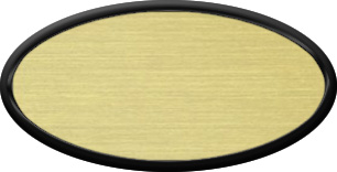 Blank Oval Plastic Black Nametag with Euro Gold