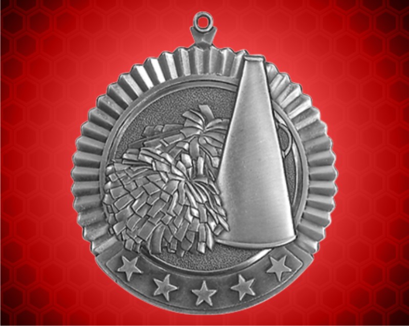 2 3/4 inch Silver Cheer Star Medal