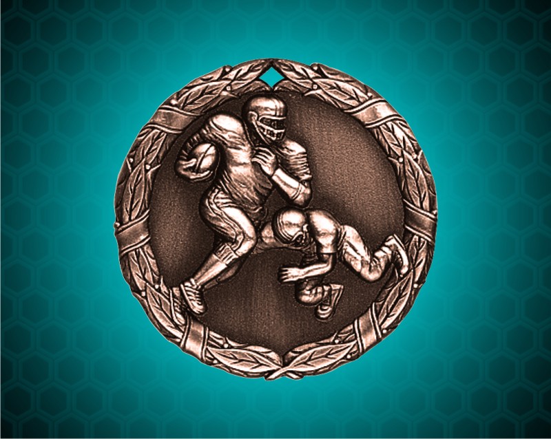 1 1/4 inch Bronze Football XR Medal