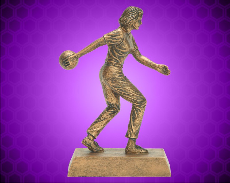 8" Gold Female Bowling Resin