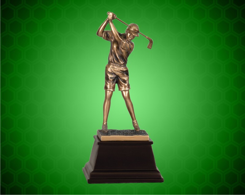 9 1/2 Inch Bronze Female Golf Resin Award
