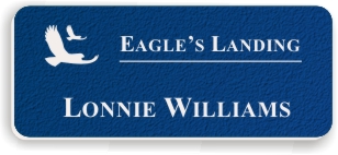 Textured Plastic Nametag: Royal Blue with White - 822-592