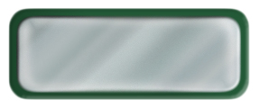 Blank Shiny Silver Nametag with a Green Metal Border