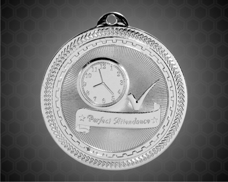 2 inch Silver Perfect Attendance Laserable BriteLazer Medal
