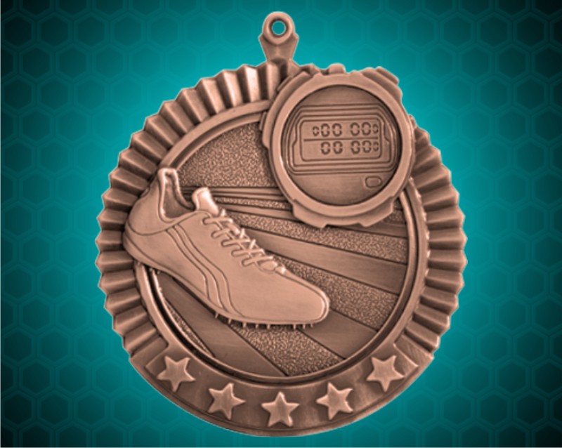 2 3/4 inch Bronze Track Star Medal