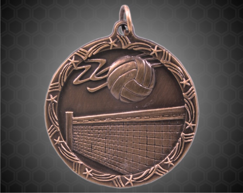 2 1/2 inch Bronze Volleyball Shooting Star Medal