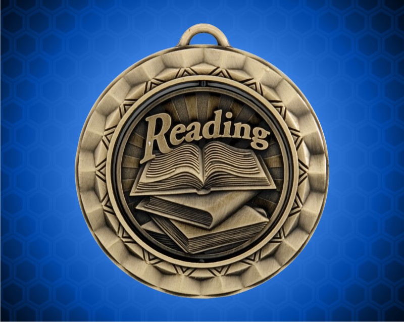 2 5/16 Inch Gold Reading Spinner Medal