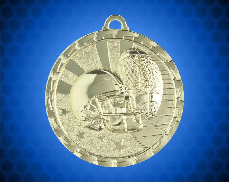 2 Inch Gold Football Bright Medal