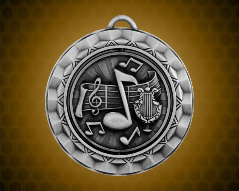 2 5/16 inch Silver Music Spinner Medal