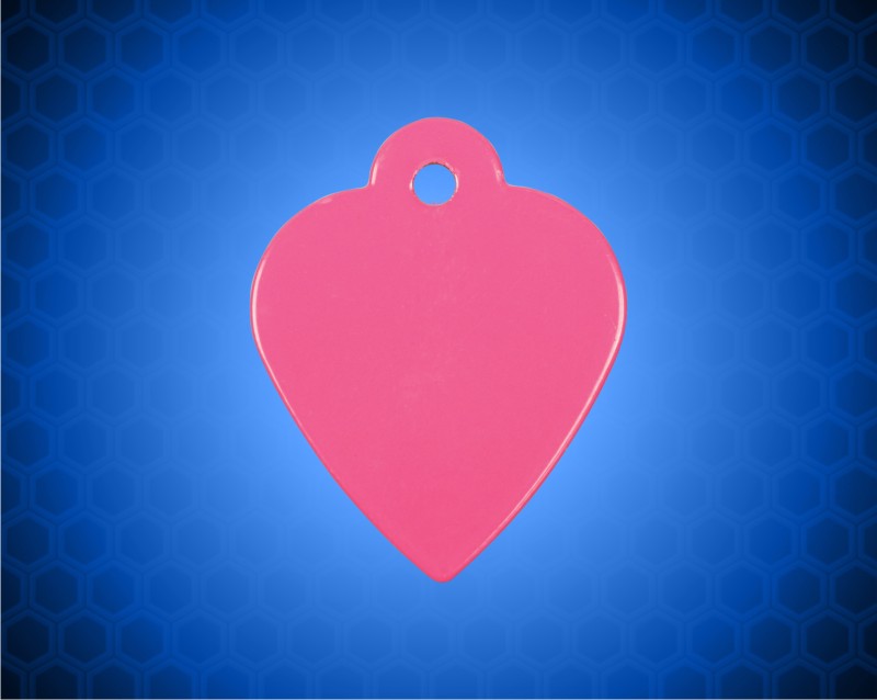 1 3/8" x 1 1/8" Pink Laserable Heart Pet Tag