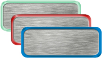 Brushed Silver Blank Name Tag with Border
