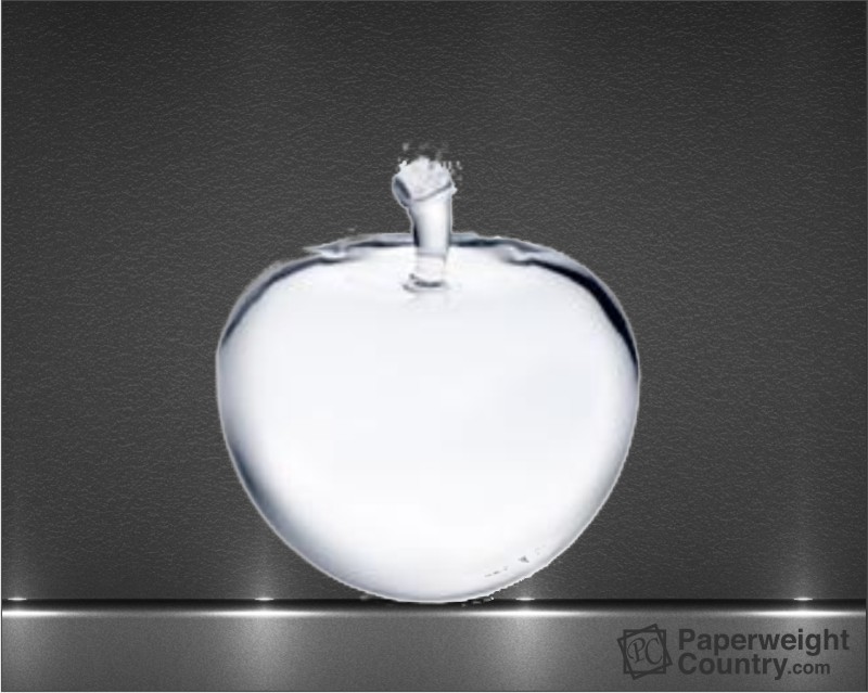 2 7/8 x 3 1/8 x 3 1/8 Inch Optic Crystal Apple Paperweight
