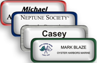White Nametag with Epoxy and a Border