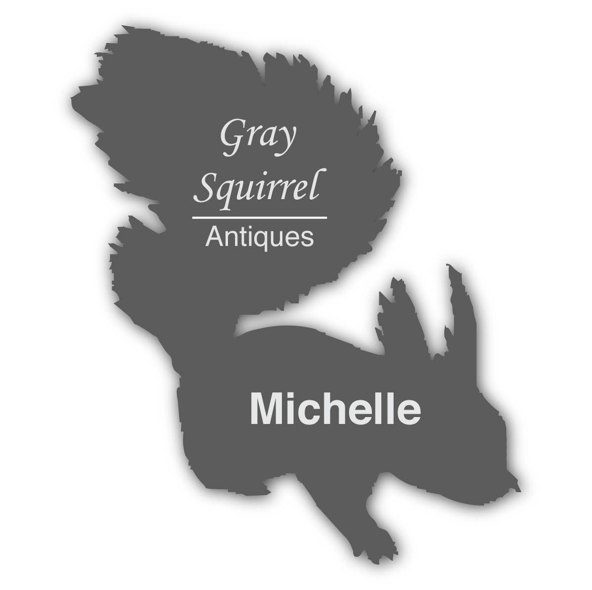 Smooth Plastic Squirrel Shape Name Tag - 3.3 x 3 inches