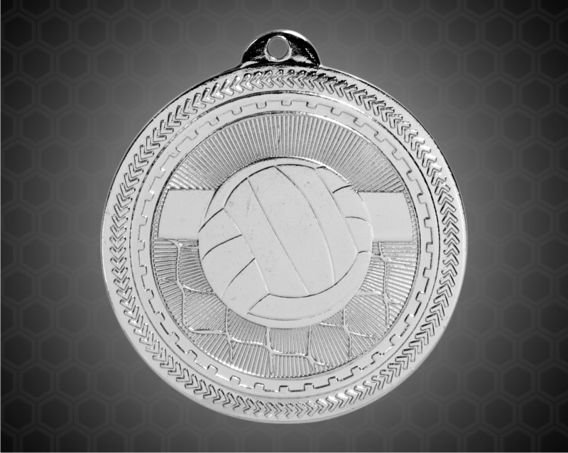 2 inch Silver Volleyball Laserable BriteLazer Medal