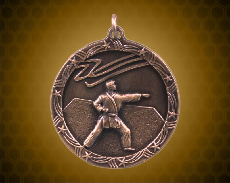 1 3/4 inch Bronze Karate Shooting Star Medal