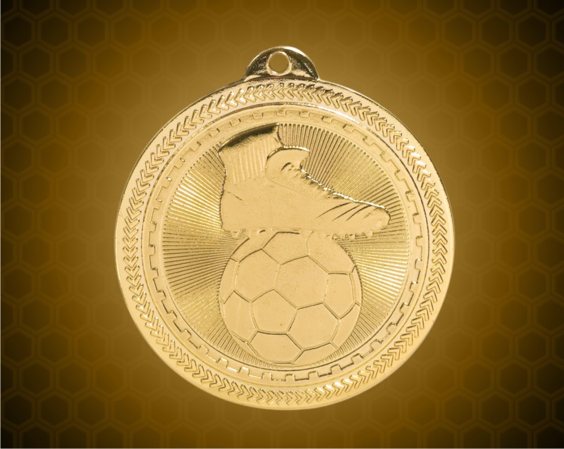 2 inch Gold Soccer Laserable BriteLazer Medal