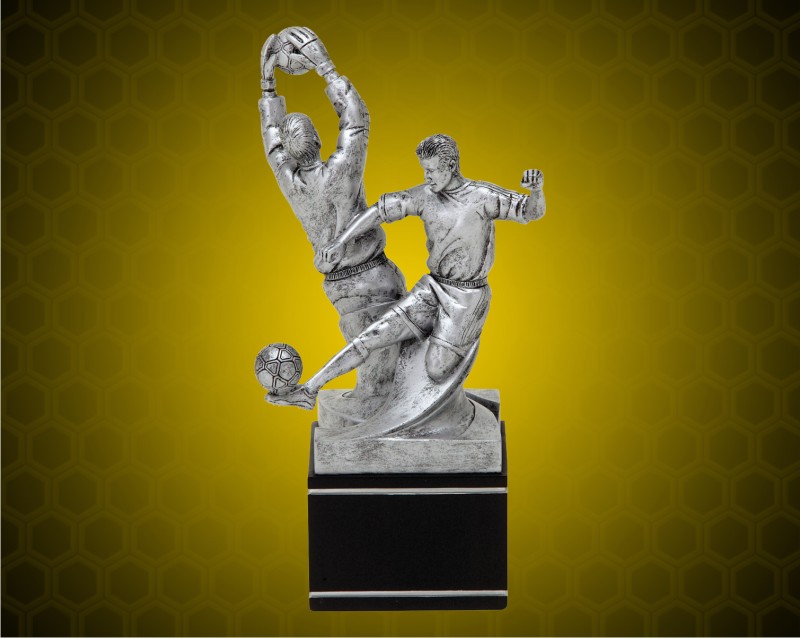8 1/2" Male Black/Pewter Special Edition Soccer Resin