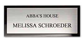 Central Baptist Abba's House Brushed Aluminum with Black with Black Metal Border