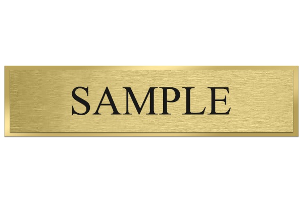 Brushed Gold Plate w/Shiny Gold Border, 1.75 x 9.25", (border 2 x 9.5") adhesive