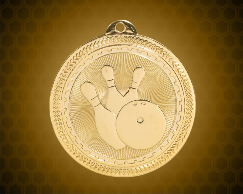 2 inch Gold Bowling Laserable BriteLazer Medal