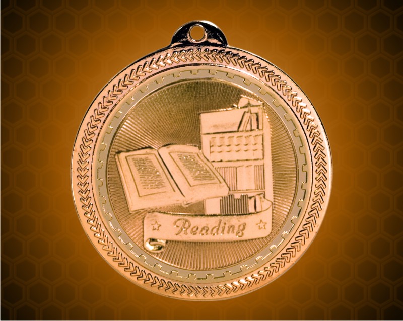 2 inch Bronze Reading Laserable BriteLazer Medal