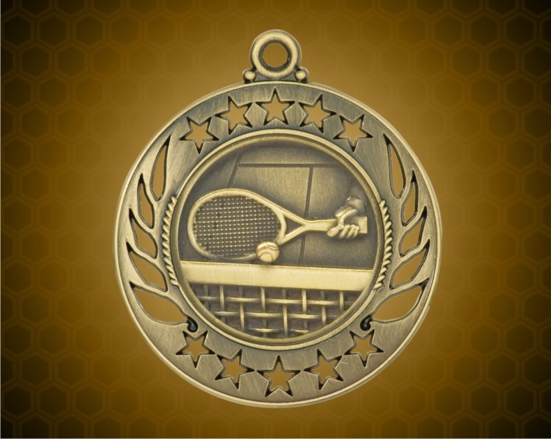 2 1/4 inch Gold Tennis Galaxy Medal