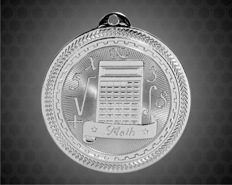 2 inch Silver Math Laserable BriteLazer Medal