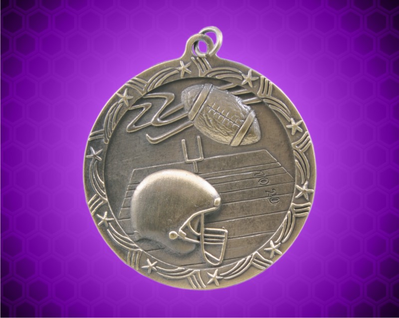 2 1/2 inch Gold Football Shooting Star Medal