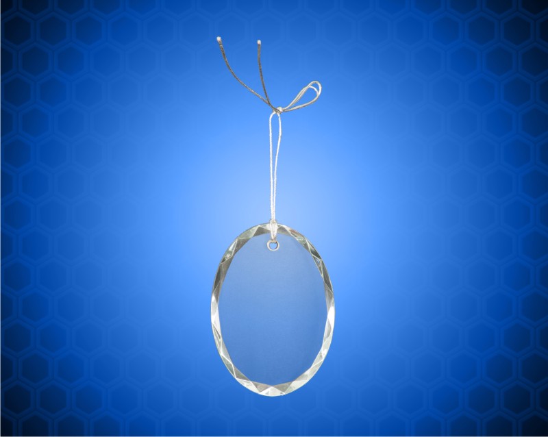 3 inch Crystal Oval Facet Ornament