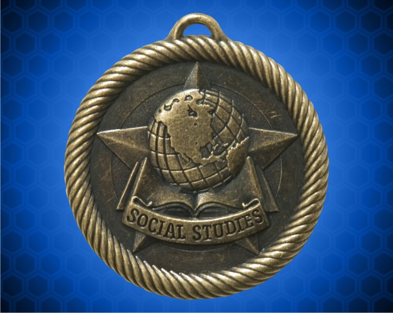 2 inch Gold Social Studies Value Medal
