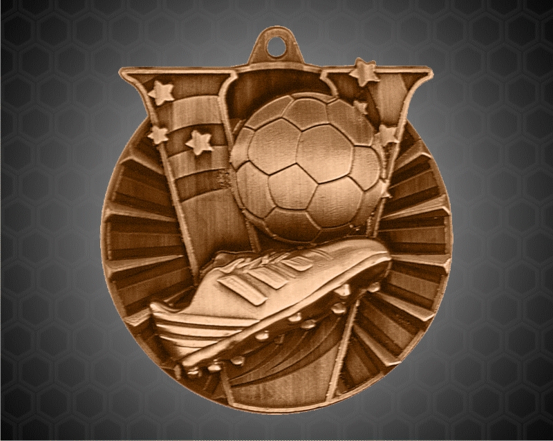 2 Inch Bronze Soccer Victory Medal