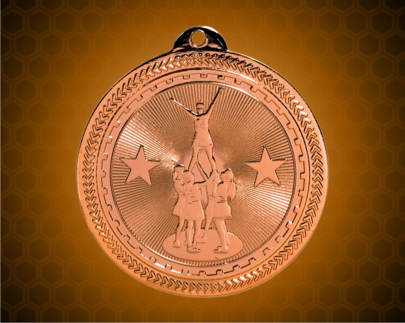 2 inch Bronze Competitive Cheer Laserable BriteLazer Medal