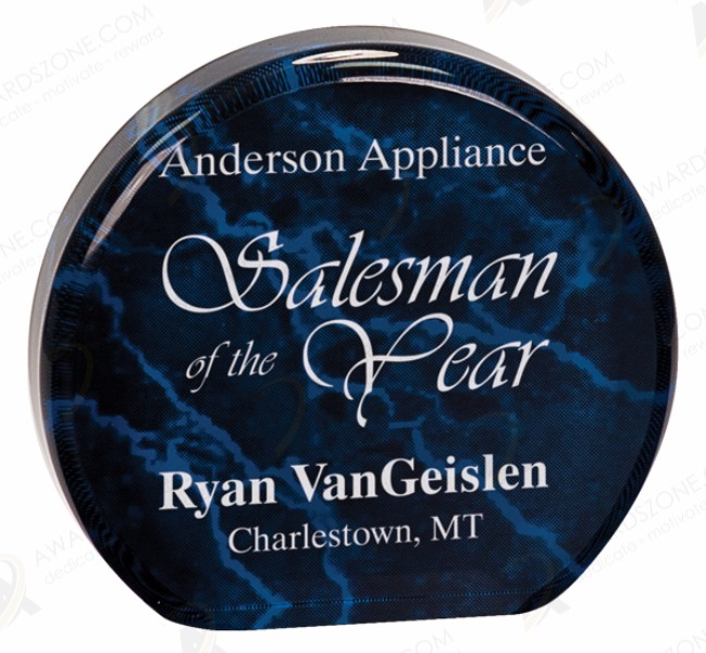 5 1/2 Inch Blue Marble Acrylic Circle