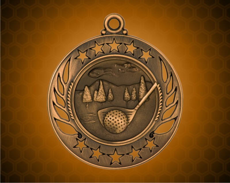2 1/4 inch Bronze Golf Galaxy Medal