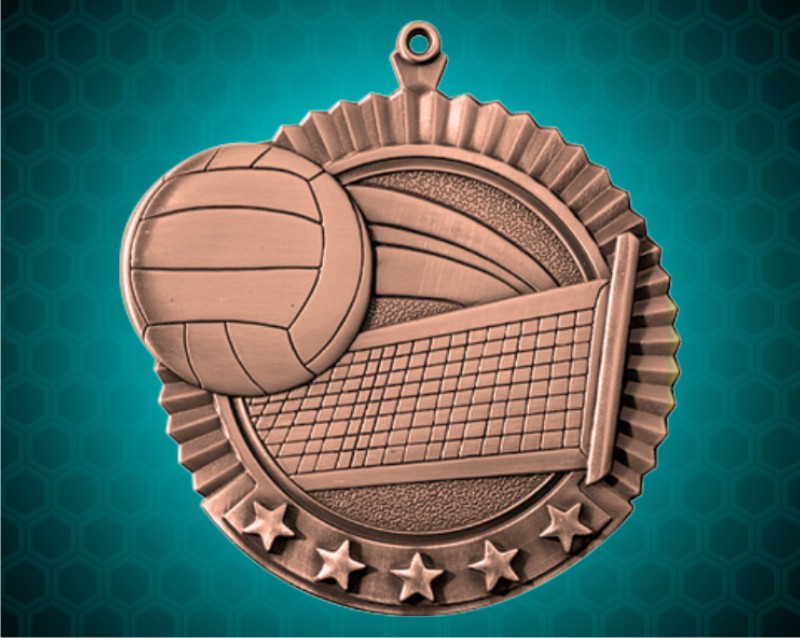 2 3/4 inch Bronze Volleyball Star Medal