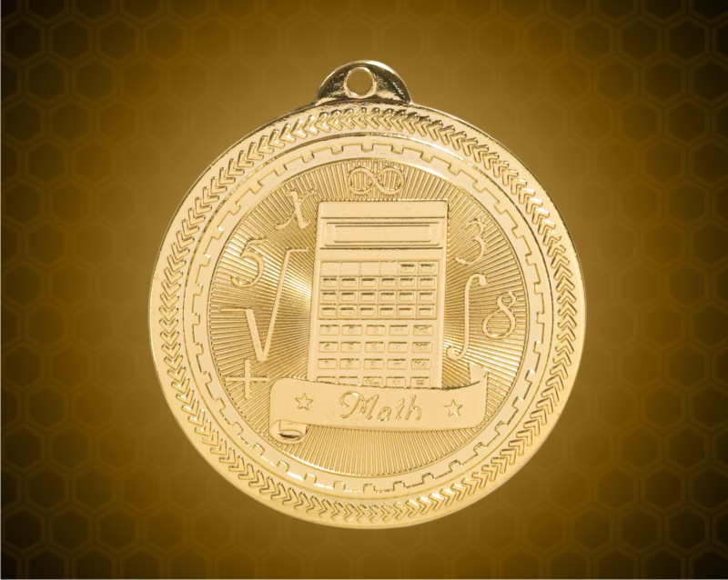 2 inch Gold Math Laserable BriteLazer Medal