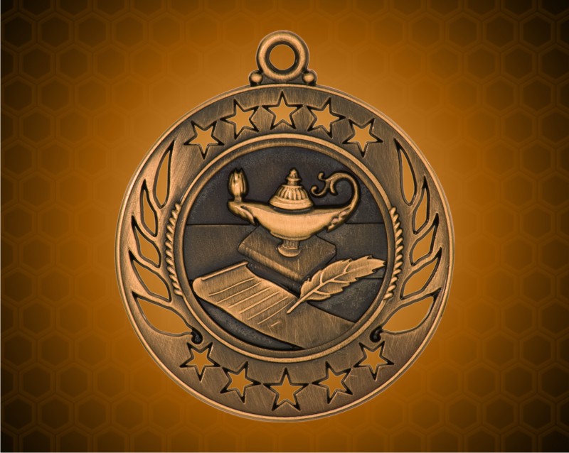 2 1/4 inch Bronze Lamp of Knowledge Galaxy Medal