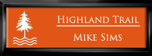 Framed Name Tag: Black Plastic (squared corners) - Tangerine and White Plastic Insert