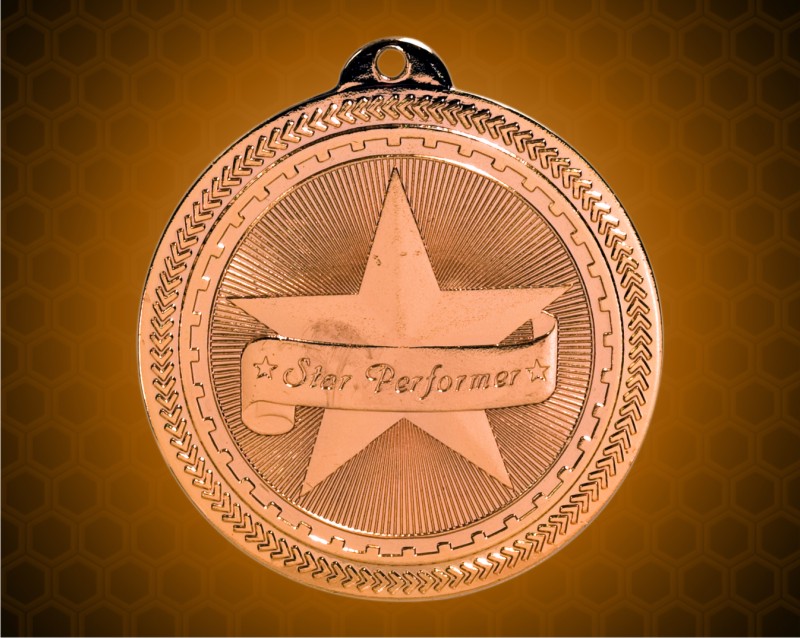 2 inch Bronze Star Performer Laserable BriteLazer Medal