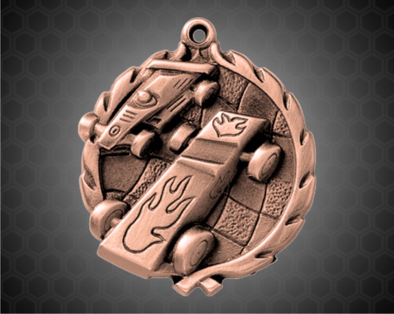 1 3/4 inch Bronze Pinewood Derby Wreath Medal