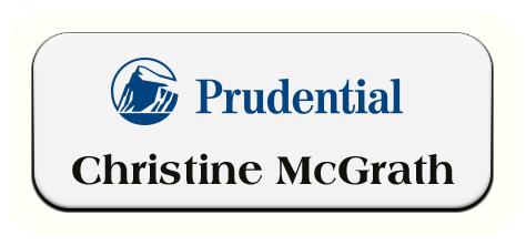 Metal Name Tag: White Metal Name Tag with White Plastic Border