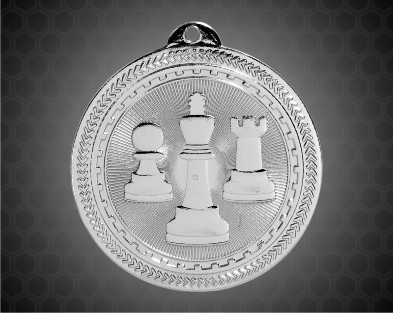 2 inch Silver Chess Laserable BriteLazer Medal