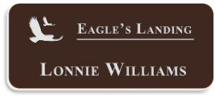 Smooth Plastic Name Tag: Dark Brown with white -  LM922-842