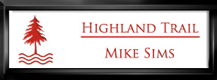 Framed Name Tag: Black Plastic (squared corners) - White and Crimson Plastic Insert