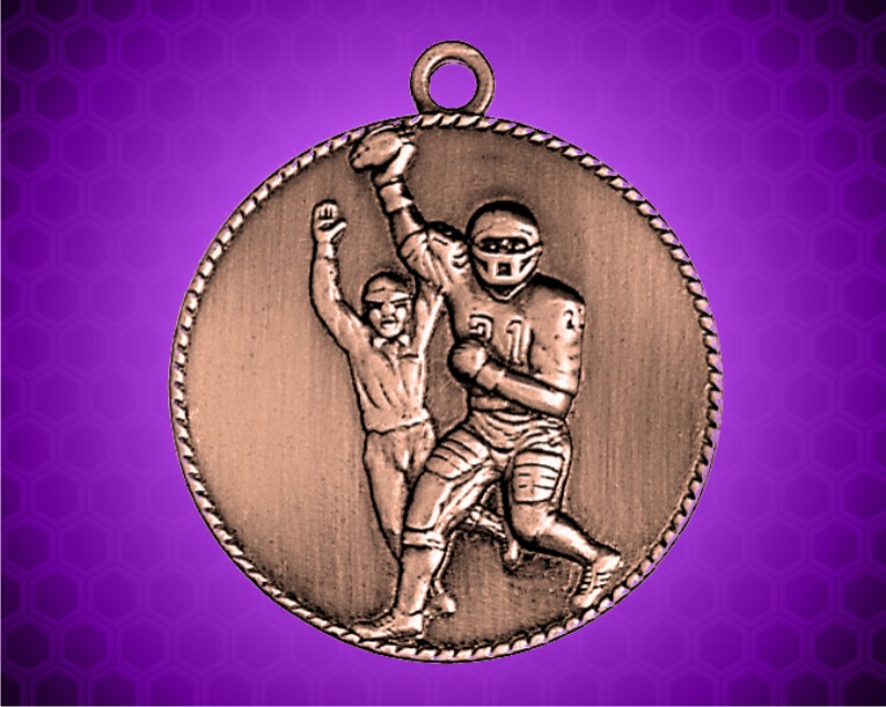 1 1/2 inch Bronze Football Die Cast Medal