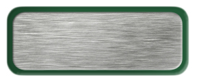 Blank Brushed Silver Nametag with a Green Metal Border