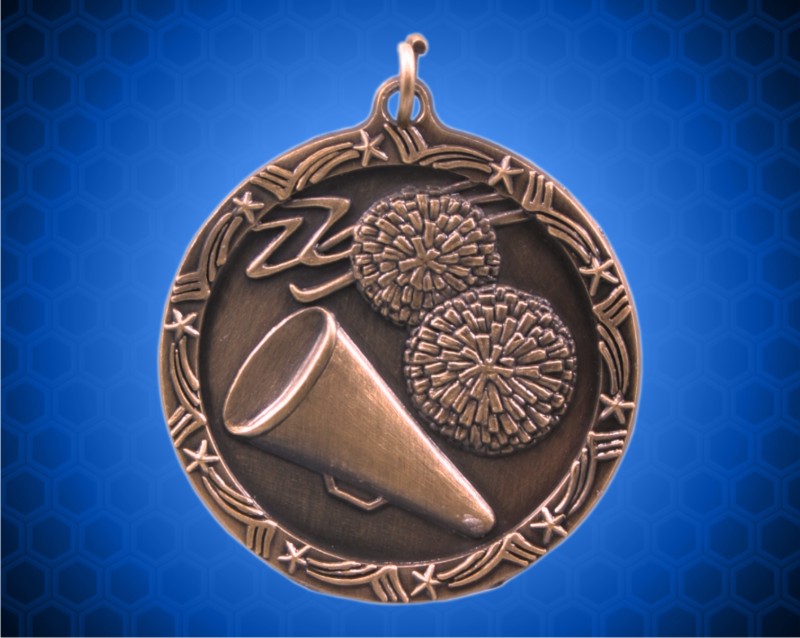 2 1/2 inch Bronze Cheerleading Shooting Star Medal